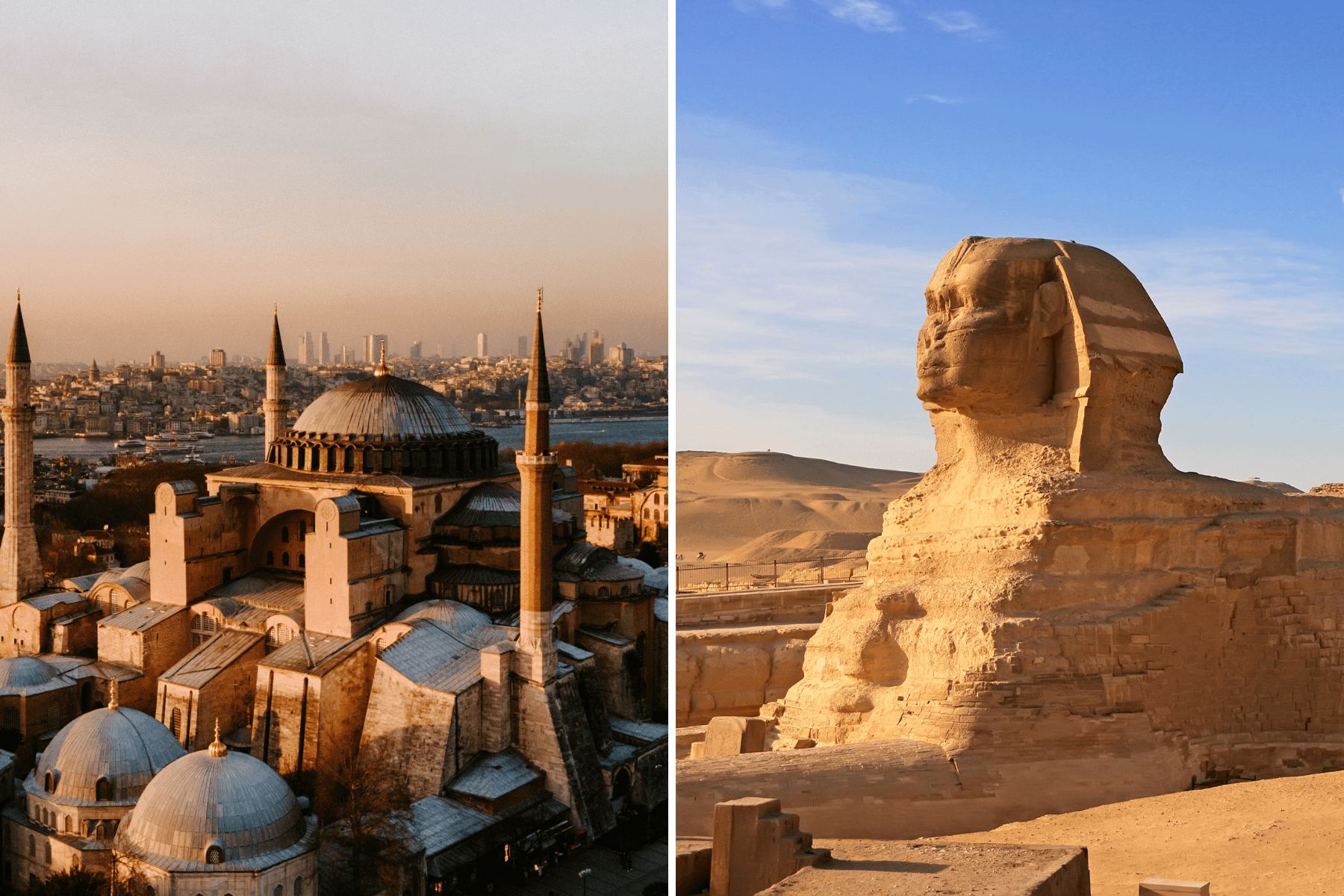 Santa Sofía en Estambul y la Esfinge de Giza